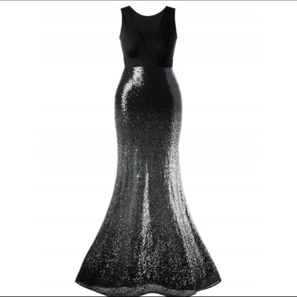 Black & Silver Obre sequin dress